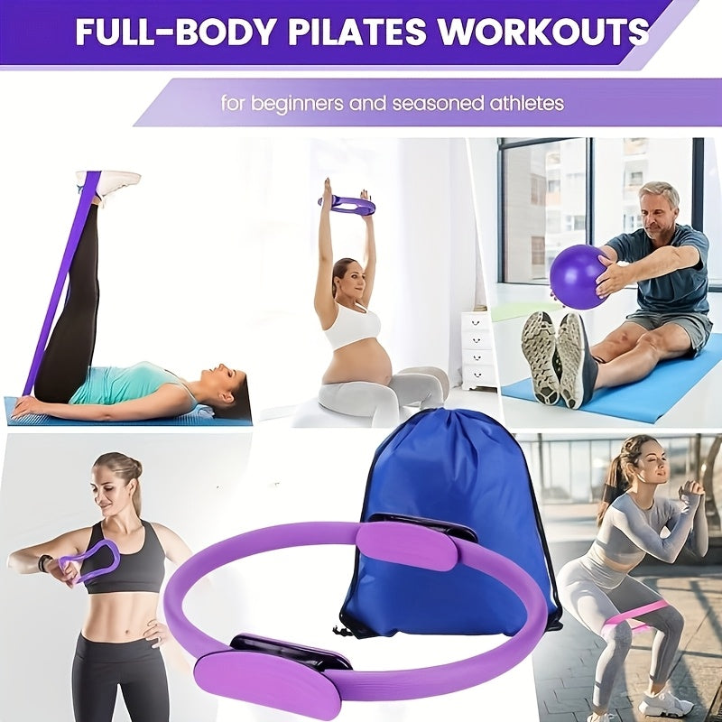 13pcs Purple Pilates & Yoga Equipment Set | Professional Training Combo | Core Strengthening, Flexibility Enhancing | Home Workouts, Yoga Sets for Women Pilates at Home Equipment Pilates